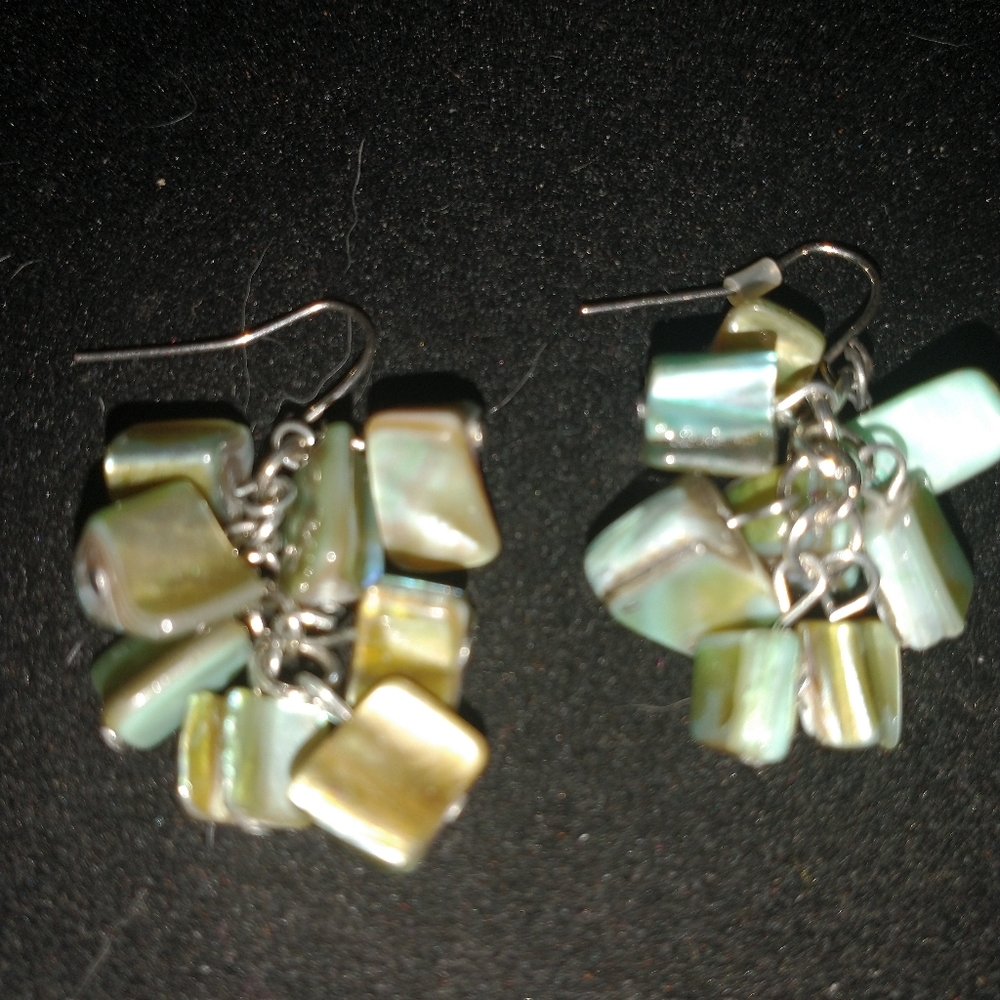 Abalone Shell drop earrings. - Picture 3 of 4